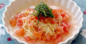 トマトの冷たいスパゲッティ